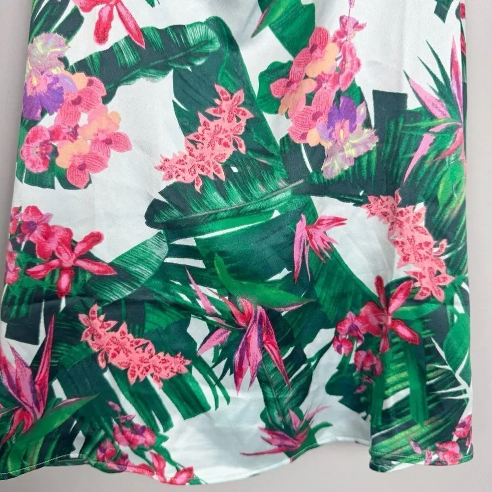 VICTORIA’S SECRET | NEW Tropical Floral Satin Look Sleep Tank Top Women’s Size M